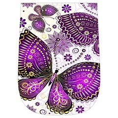 Purple Butterflies, Abstract, Floral, Flowers Wristlet Pouch Bag (Small) from ArtsNow.com Right Side