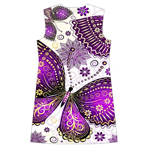 Purple Butterflies, Abstract, Floral, Flowers Kids  Long Sleeve Velvet Lounge Robe from ArtsNow.com Back