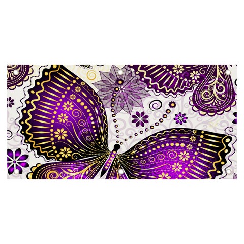 Purple Butterflies, Abstract, Floral, Flowers Banner and Sign 6  x 3  from ArtsNow.com Front