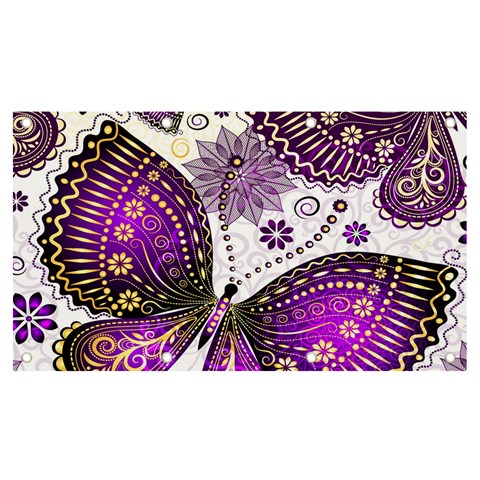 Purple Butterflies, Abstract, Floral, Flowers Banner and Sign 7  x 4  from ArtsNow.com Front