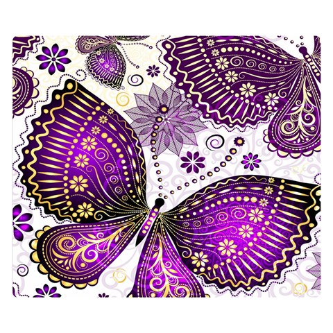 Purple Butterflies, Abstract, Floral, Flowers Premium Plush Fleece Blanket (Small) from ArtsNow.com 50 x40  Blanket Front