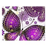 Purple Butterflies, Abstract, Floral, Flowers Premium Plush Fleece Blanket (Large)