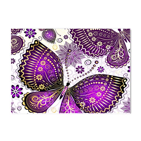 Purple Butterflies, Abstract, Floral, Flowers Crystal Sticker (A4) from ArtsNow.com Front