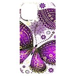 Purple Butterflies, Abstract, Floral, Flowers iPhone 14 Black UV Print Case