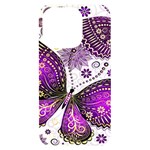 Purple Butterflies, Abstract, Floral, Flowers iPhone 14 Pro Black UV Print Case