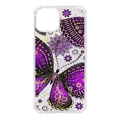 Purple Butterflies, Abstract, Floral, Flowers iPhone 14 TPU UV Print Case from ArtsNow.com Front