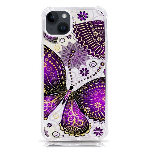 Purple Butterflies, Abstract, Floral, Flowers iPhone 14 Plus TPU UV Print Case from ArtsNow.com Front