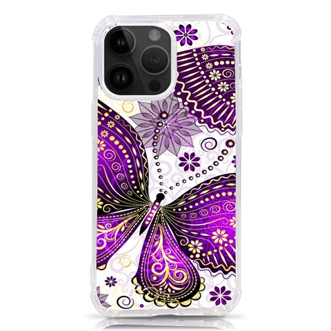 Purple Butterflies, Abstract, Floral, Flowers iPhone 14 Pro Max TPU UV Print Case from ArtsNow.com Front