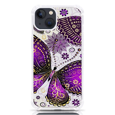 Purple Butterflies, Abstract, Floral, Flowers iPhone 13 TPU UV Print Case from ArtsNow.com Front