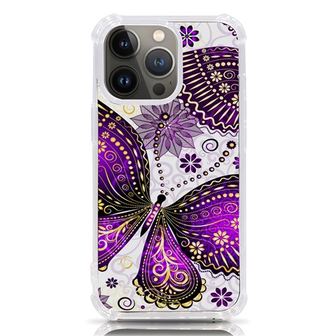 Purple Butterflies, Abstract, Floral, Flowers iPhone 13 Pro TPU UV Print Case from ArtsNow.com Front