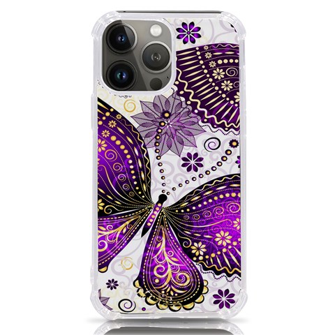 Purple Butterflies, Abstract, Floral, Flowers iPhone 13 Pro Max TPU UV Print Case from ArtsNow.com Front