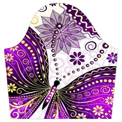 Purple Butterflies, Abstract, Floral, Flowers Trumpet Sleeve Cropped Top from ArtsNow.com Sleeve Left