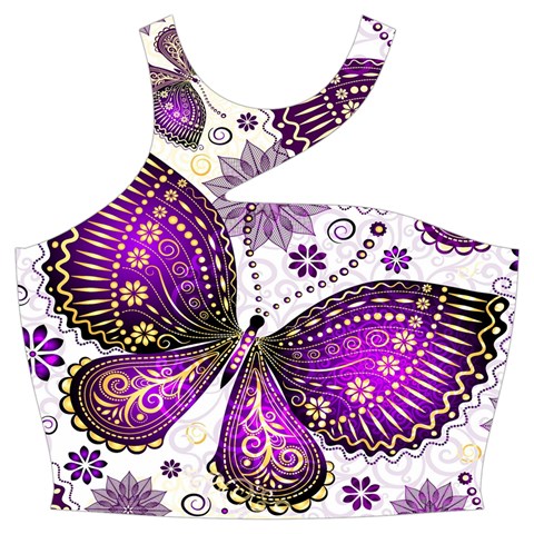 Purple Butterflies, Abstract, Floral, Flowers Cut Out Top from ArtsNow.com Front