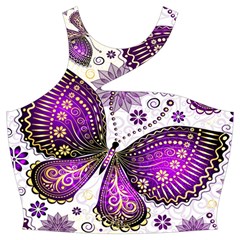 Purple Butterflies, Abstract, Floral, Flowers Cut Out Top from ArtsNow.com Front