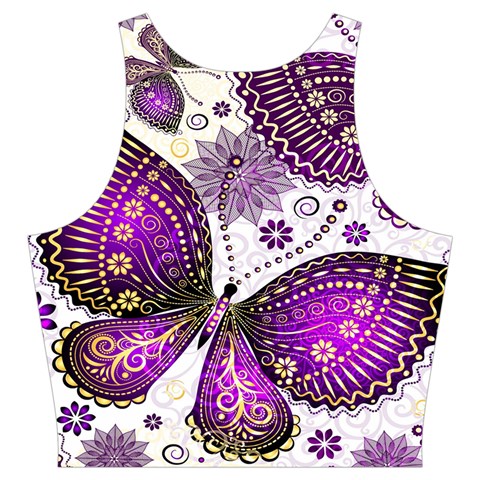 Purple Butterflies, Abstract, Floral, Flowers Cut Out Top from ArtsNow.com Back