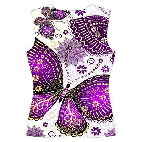 Purple Butterflies, Abstract, Floral, Flowers Women s Cut Out Long Sleeve T Back