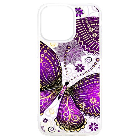 Purple Butterflies, Abstract, Floral, Flowers iPhone 15 Plus TPU UV Print Case from ArtsNow.com Front