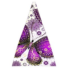 Purple Butterflies, Abstract, Floral, Flowers Automatic Folding Umbrella with Case (Large) from ArtsNow.com 13.71 x19.92  Umbrella - 1