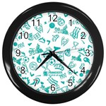 Real Madrid, Background, Pattern, Sport Wall Clock (Black)