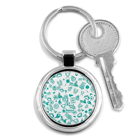 Real Madrid, Background, Pattern, Sport Key Chain (Round) from ArtsNow.com Front