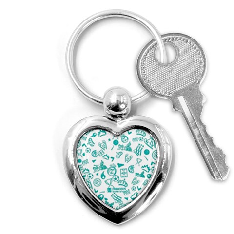 Real Madrid, Background, Pattern, Sport Key Chain (Heart) from ArtsNow.com Front