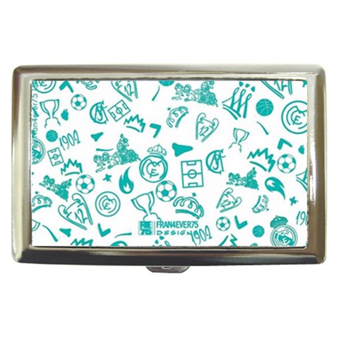 Real Madrid, Background, Pattern, Sport Cigarette Money Case from ArtsNow.com Front