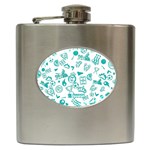 Real Madrid, Background, Pattern, Sport Hip Flask (6 oz)