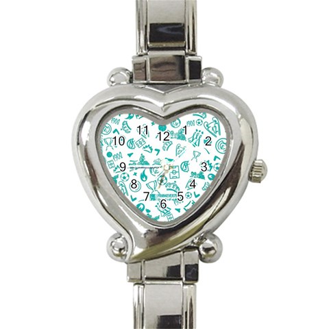 Real Madrid, Background, Pattern, Sport Heart Italian Charm Watch from ArtsNow.com Front