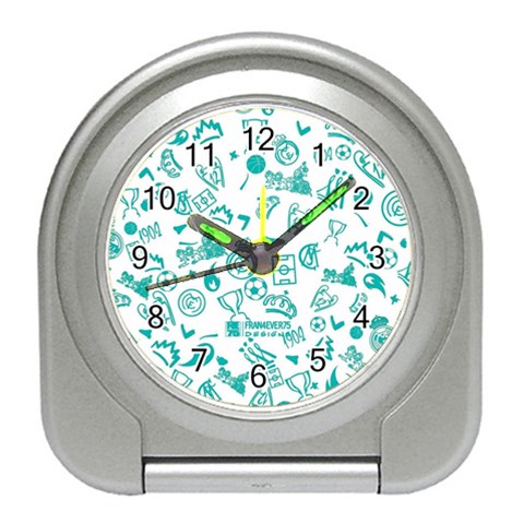 Real Madrid, Background, Pattern, Sport Travel Alarm Clock from ArtsNow.com Front