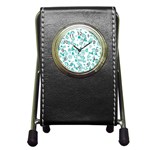 Real Madrid, Background, Pattern, Sport Pen Holder Desk Clock