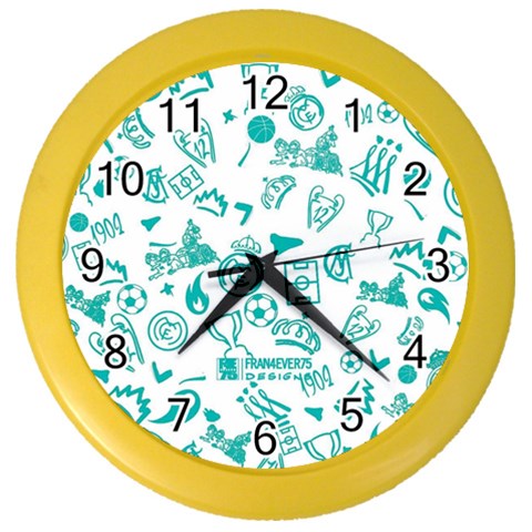 Real Madrid, Background, Pattern, Sport Color Wall Clock from ArtsNow.com Front