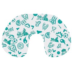 Real Madrid, Background, Pattern, Sport Travel Neck Pillow from ArtsNow.com Front