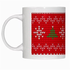 Red Christmas Pattern Xmas Decorations, Christmas Knitted Texture White Mug from ArtsNow.com Left