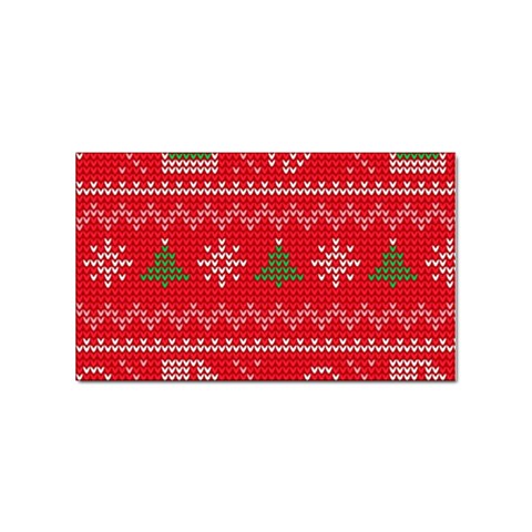 Red Christmas Pattern Xmas Decorations, Christmas Knitted Texture Sticker (Rectangular) from ArtsNow.com Front