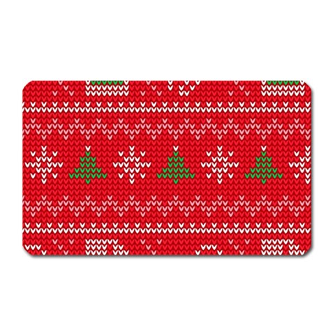 Red Christmas Pattern Xmas Decorations, Christmas Knitted Texture Magnet (Rectangular) from ArtsNow.com Front