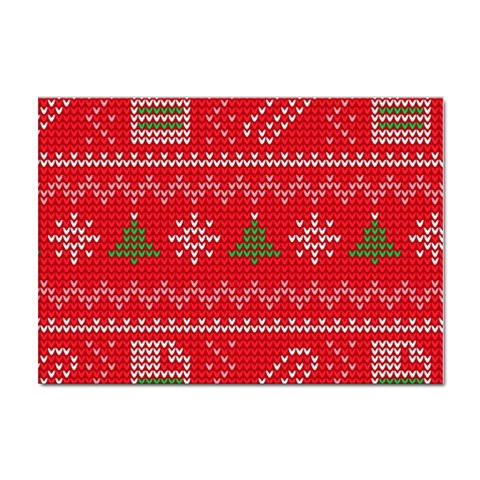 Red Christmas Pattern Xmas Decorations, Christmas Knitted Texture Sticker A4 (10 pack) from ArtsNow.com Front