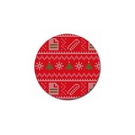 Red Christmas Pattern Xmas Decorations, Christmas Knitted Texture Golf Ball Marker