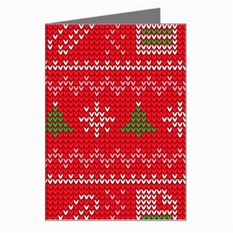 Red Christmas Pattern Xmas Decorations, Christmas Knitted Texture Greeting Card from ArtsNow.com Left