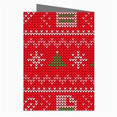 Red Christmas Pattern Xmas Decorations, Christmas Knitted Texture Greeting Cards (Pkg of 8) from ArtsNow.com Right