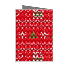 Red Christmas Pattern Xmas Decorations, Christmas Knitted Texture Mini Greeting Card from ArtsNow.com Right