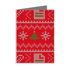 Red Christmas Pattern Xmas Decorations, Christmas Knitted Texture Mini Greeting Cards (Pkg of 8) from ArtsNow.com Right