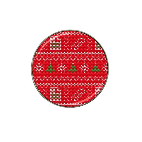 Red Christmas Pattern Xmas Decorations, Christmas Knitted Texture Hat Clip Ball Marker from ArtsNow.com Front