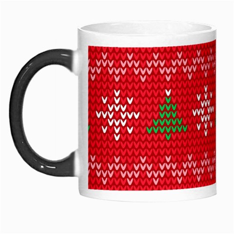 Red Christmas Pattern Xmas Decorations, Christmas Knitted Texture Morph Mug from ArtsNow.com Left