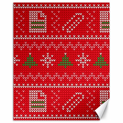 Red Christmas Pattern Xmas Decorations, Christmas Knitted Texture Canvas 16  x 20  from ArtsNow.com 15.75 x19.29  Canvas - 1