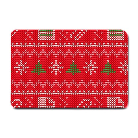 Red Christmas Pattern Xmas Decorations, Christmas Knitted Texture Small Doormat from ArtsNow.com 24 x16  Door Mat