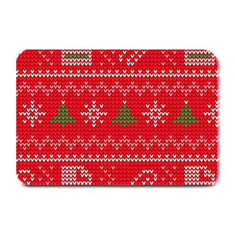 Red Christmas Pattern Xmas Decorations, Christmas Knitted Texture Plate Mats from ArtsNow.com 18 x12  Plate Mat