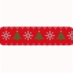 Red Christmas Pattern Xmas Decorations, Christmas Knitted Texture Large Bar Mat