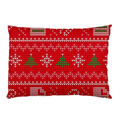 Red Christmas Pattern Xmas Decorations, Christmas Knitted Texture Pillow Case from ArtsNow.com 26.62 x18.9  Pillow Case