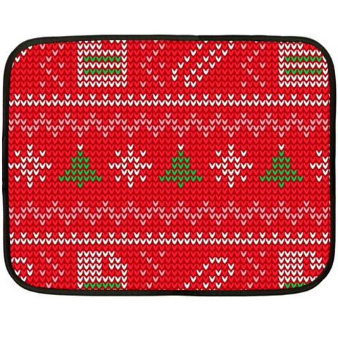 Red Christmas Pattern Xmas Decorations, Christmas Knitted Texture Fleece Blanket (Mini) from ArtsNow.com 35 x27  Blanket