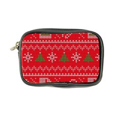 Red Christmas Pattern Xmas Decorations, Christmas Knitted Texture Coin Purse from ArtsNow.com Front